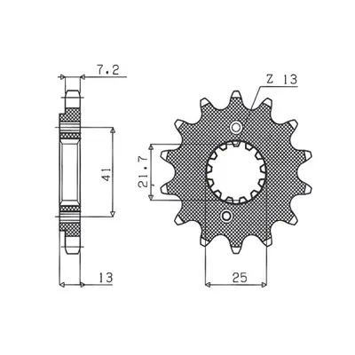 Ozubené kolo přední SUNSTAR SUN40716 (JTF296.16, 34616JT) (SUNSTAR ozubené kolo přední 346 16 do