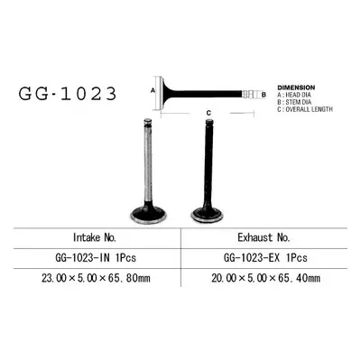 Sací ventil VESRAH GG-1023-IN (VESRAH sací ventil HONDA TRX 90 93-19, CRF 70F 04-12, XR 70R 97-0