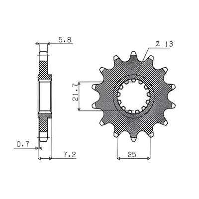 Ozubené kolo přední SUNSTAR SUN37316 (JTF578.16, JTF1536.16, 58516JT) (SUNSTAR ozubené kolo před