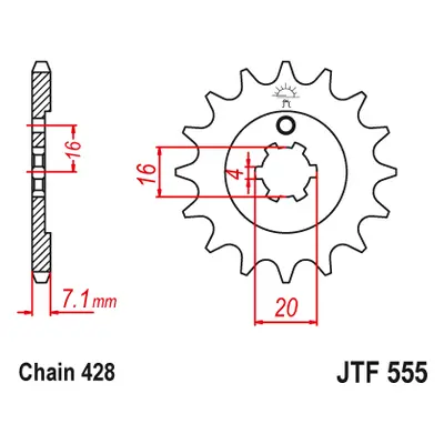 JT Sprockets ozubené kolo JTF555.15 (55515JT) (Přední ozubené kolo JT Sprockets JTF555.15)