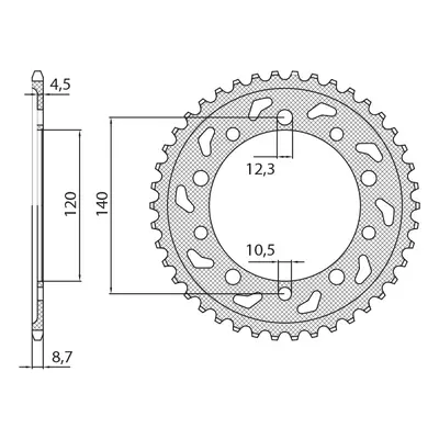 Rozeta SUNSTAR SUN1-5500-40 (-1, JTR1800.40, 440940JT) (SUNSTAR rozeta 4409 40 (-1) (JTR1800.40)