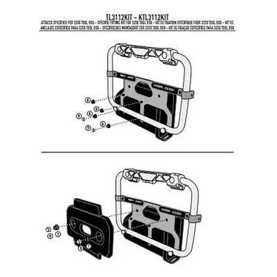 Držák skříňky na nářadí KAPPA KTL3112KIT (KAPPA držák skříňky na nářadí KS250 pro nosič KL3105 a