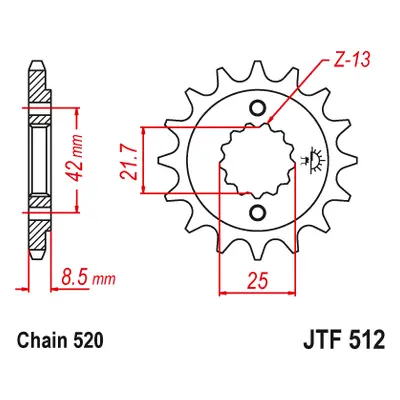 JT Sprockets ozubené kolo JTF512.17 (52517JT) (Přední ozubené kolo JT Sprockets JTF512.17)