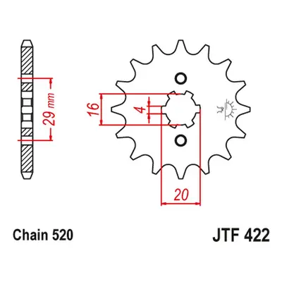 Ozubené kolo přední JT SPROCKETS JTF422.15 (51415JT) (JT ozubené kolo přední 514 15 (51415JT))