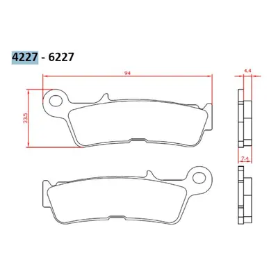 Brzdové destičky BRENTA BR4227 (BRENTA brzdové destičky KH755 sintrované barva zlatá YAMAHA YZ 4