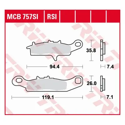 TRW ZF brzdové destičky KH342 KH349 sintrované OFFROAD KAWASAKI KFX 450 / 700 04-14, KVF 700 04-