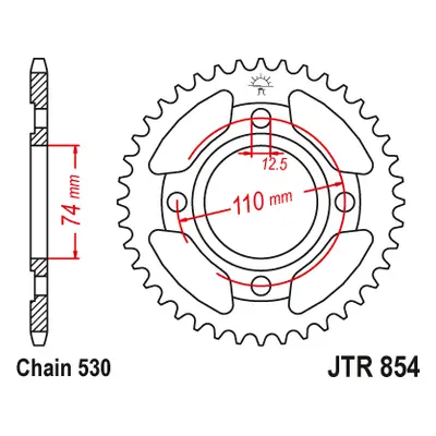 JT Sprockets rozeta JTR854.39 (85439JT) (Zadní ozubené kolo JT Sprockets JTR854.39)