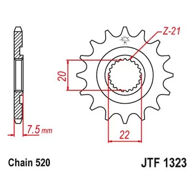 JT Sprockets ozubené kolo JTF1323.13 (Přední ozubené kolo JT Sprockets JTF1323.13)