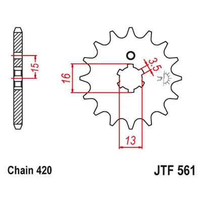 JT Sprockets ozubené kolo JTF561.15 (41515JT) (Přední ozubené kolo JT Sprockets JTF561.15)