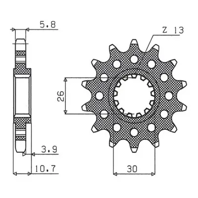 Řetězové kolo přední SUNSTAR SUN39516 (JTF1579.16, 579M16JT) (SUNSTAR řetězové kolo přední 579M 