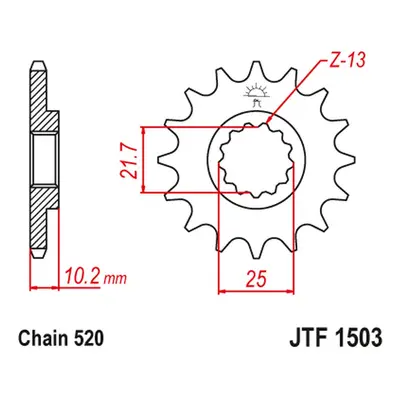 Ozubené kolo přední JT SPROCKETS JTF1503.13 (206113JT) (JT ozubené kolo přední 2061 13 (206113JT