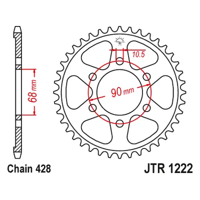 JT rozeta 4733 47 HONDA CB 125R 18-20 (473347JT) (řetěz428) (JT rozeta 4733 47 HONDA CB 125R 18-