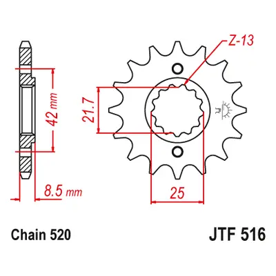 JT Sprockets ozubené kolo JTF516.14 (-1, 52314JT) (Přední ozubené kolo JT Sprockets JTF516.14)