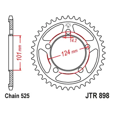 Rozeta JT SPROCKETS JTR898.41ZBK (450841JTZBK) (JT rozeta 4508 41 (450841JTZBK) barva černá)