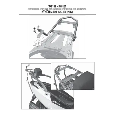 Zadní nosič kufru KAPPA KR6101 (KAPPA zadní nosič kufru KYMCO G-DINK 125/300 (12-15) ( bez plotn