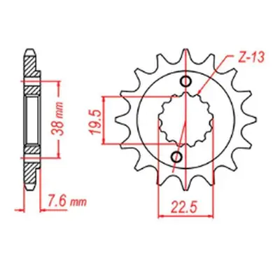 Ozubené kolo přední MTX 10-401-14 (JTF1401.14) (MTX PARTS ozubené kolo přední 2116 14 (JTF1401.1