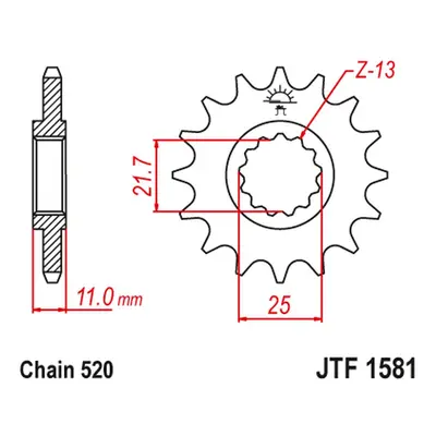 Ozubené kolo přední JT SPROCKETS JTF1581.13 (566M13JT) (JT ozubené kolo přední 566M 13 (566M13JT