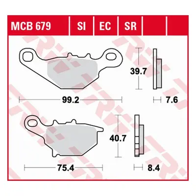 TRW ZF brzdové destičky KH230 organické KAWASAKI KLX 125 03-06, kmX 125 99-03, SUZUKI TR 50 97-0