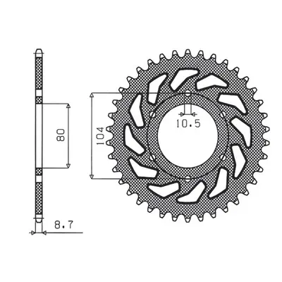 Rozeta SUNSTAR SUN1-6344-33 (SUNSTAR rozeta 501 33 s 750C 80-87, GPZ 1100 81-85, GPZ 750 83-89, 