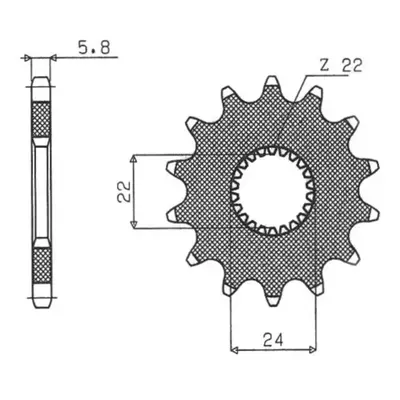 Řetězové kolo přední SUNSTAR SUN37514 (40614JT) (SUNSTAR řetězové kolo přední 406 14 (40614JT) -