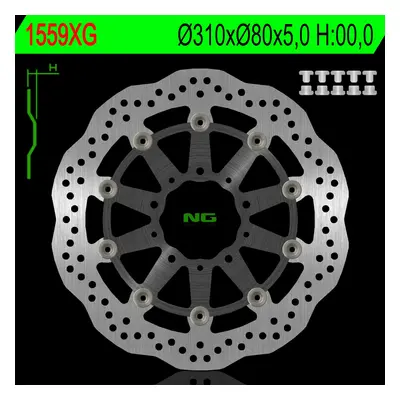 Brzdový kotouč NG Brakes NG1559XG (NG brzdový kotouč přední KAWASAKI Z 1000 ABS 15-17, Z 1000 15