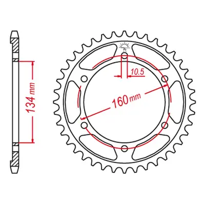 GROSSKOPF prodej rozeta tvrzená 4405 42 C45 HONDA CBR 600RR 03-21 (JTR1307.42) (GROSSKOPF prodej