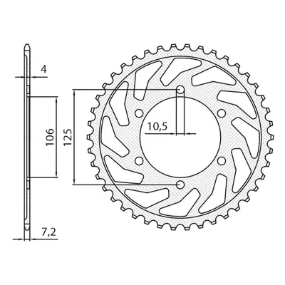 Rozeta SUNSTAR SUN1-4448-47 (JTR2014.47, 452947JT) (SUNSTAR rozeta 4529 47 (JTR2014.47) (452947J