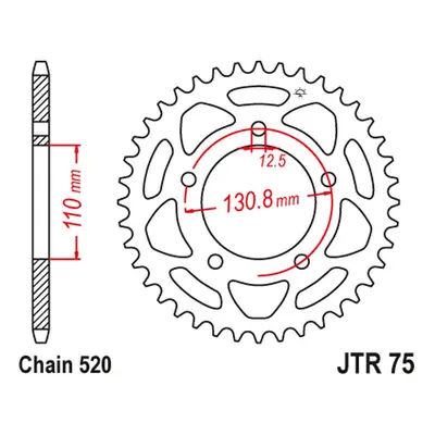 Rozeta JT SPROCKETS JTR75.42 (458642JT) (JT rozeta 4586 42 (458642JT) konverze)