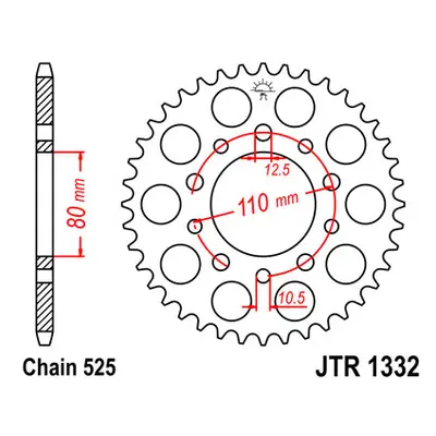 Rozeta JT SPROCKETS JTR1332.40ZBK (435040JTZBK) (JT rozeta 4350 40 (435040JTZBK) barva černá)