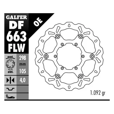 Brzdový kotouč přední GALFER DF663FLW (GALFER brzdový kotouč přední BMW F 650/700/800 GS 93-13 (