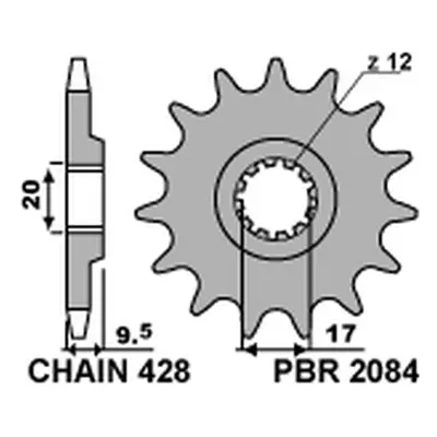 PBR ozubené kolo 2084 12 18NC (JTF1907.12) (Přední ozubené kolo PBR 2084 12 18NC)