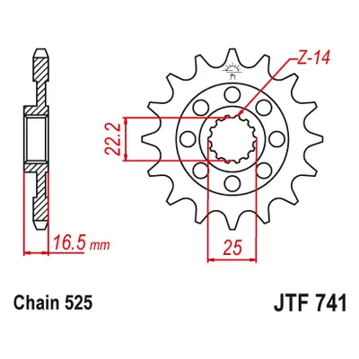 JT Sprockets ozubené kolo JTF741.15 (211415JT) (Přední ozubené kolo JT Sprockets JTF741.15)