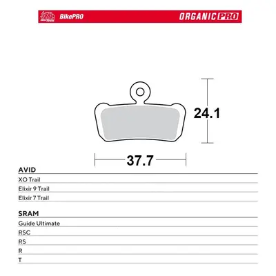 Brzdové destičky organické MOTO-MASTER 730833 (MOTO-MASTER BIKE PRO brzdové destičky organické P