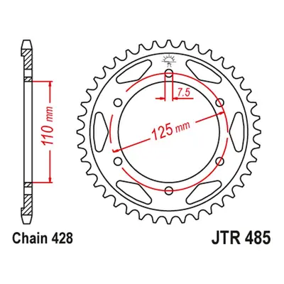 Rozeta JT SPROCKETS JTR485.48 (48548JT) (JT rozeta 485 48 (48548JT))