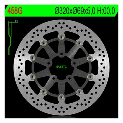 Brzdový kotouč přední NG NG458G (NG brzdový kotouč přední SUZUKI GSXR600/750 97-03, GSXR1000 00-