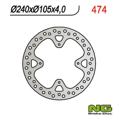 Brzdový kotouč NG Brakes NG474 (NG brzdový kotouč zadní HONDA XR 650R 00-06 (240X105X4) (4X6,5mm