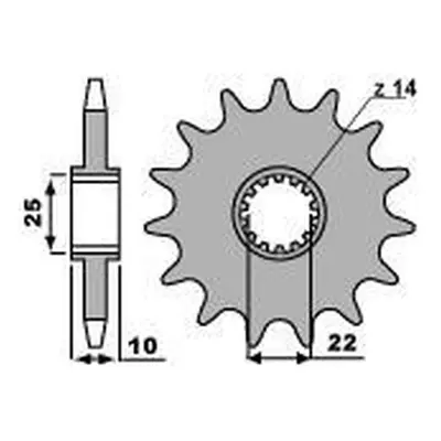 Ozubené kolo přední GROSSKOPF 207014G (GROSSKOPF ozubené kolo přední 2070 14 TM 250/292/300/400/