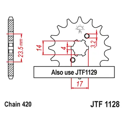 JT Sprockets ozubené kolo JTF1128.11 (215311JT) (Přední ozubené kolo JT Sprockets JTF1128.11)