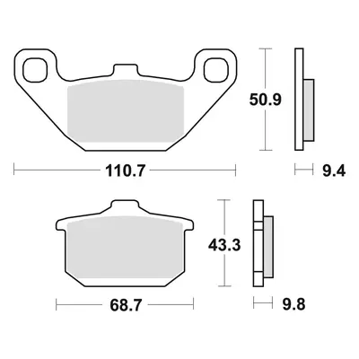 Brzdové destičky TRW LUCAS MCB532 (KH85) (TRW LUCAS brzdové destičky KH85 organické KAWASAKI EN 