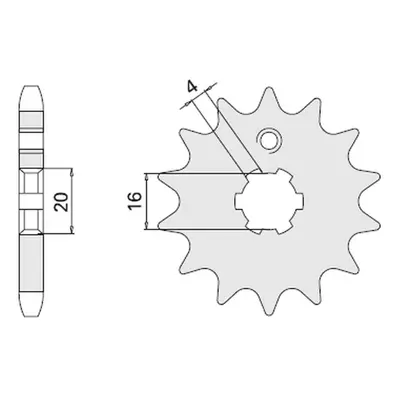 Ozubené kolo přední CHT 55016K (601-16) (CHT ozubené kolo přední 550 16 (601-16))