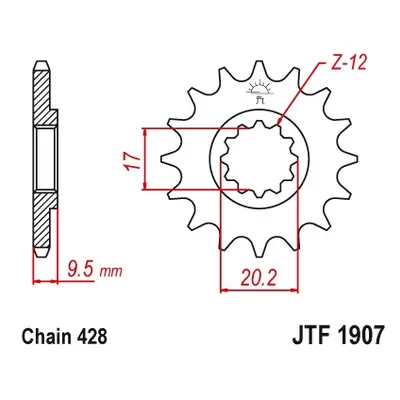 Ozubené kolo přední JT SPROCKETS JTF1907.13 (208413JT) (JT ozubené kolo přední 2084 13 (208413JT