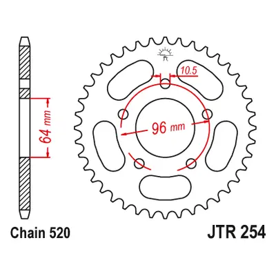 JT Sprockets rozeta JTR254.50 (25450JT) (Zadní ozubené kolo JT Sprockets JTR254.50)