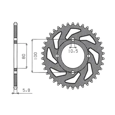 Rozeta SUNSTAR SUN1-3314-41 (99-10, 82-99, JTR819/2.41, 81941JT) (SUNSTAR rozeta 819 41 (99-10),