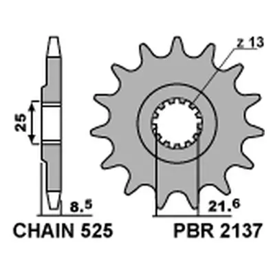 PBR ozubené kolo 2137 17 18NC (JTF1537.17, 153717JT) (Přední ozubené kolo PBR 2137 17 18NC)