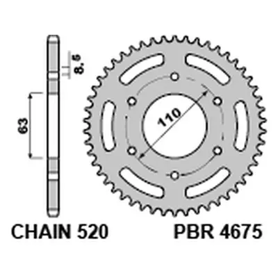 PBR rozeta 4675 45 C45 (JTR890.45) (Zadní ozubené kolo PBR 4675 45 C45)