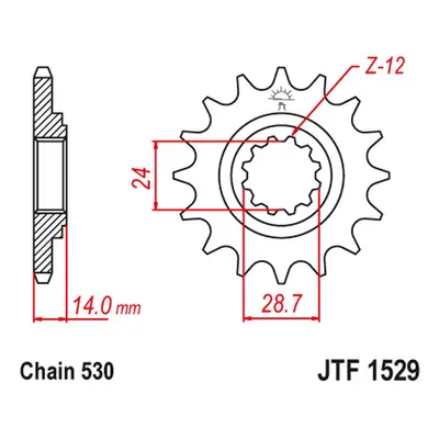 Řetězové kolo přední JT SPROCKETS JTF1529.16 (207716JT) (JT řetězové kolo přední 2077 16 (207716