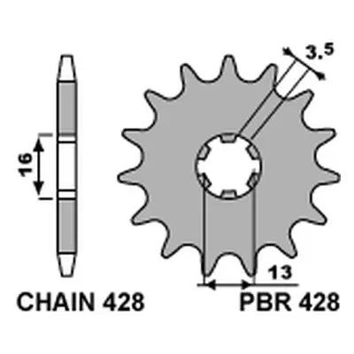 Ozubené kolo přední PBR 42812 (PBR ozubené kolo přední 12)