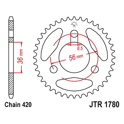 JT Sprockets rozeta JTR1780.28 (Zadní ozubené kolo JT Sprockets JTR1780.28)