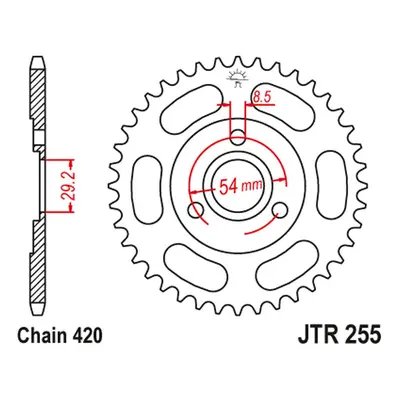 Rozeta JT SPROCKETS JTR255.30 (25530JT) (JT rozeta 255 30 s 50 MONKEY (25530JT))