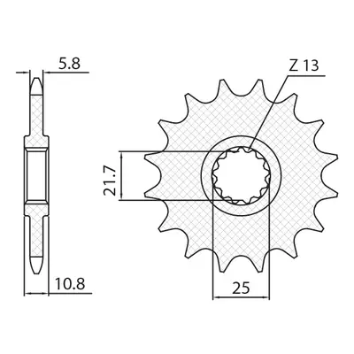 Ozubené kolo přední SUNSTAR SUN3B416 (JTF1595.16, 217216JT) (SUNSTAR ozubené kolo přední 2172 16